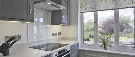 Microwave, oven, dishwasher, high chair