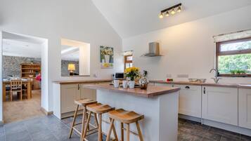 Microwave, oven, dishwasher, high chair