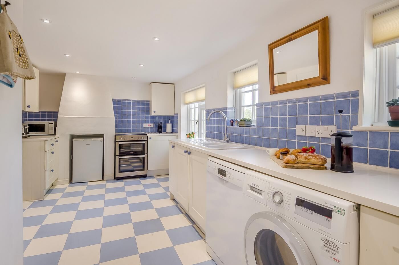 Microondas, horno, lavavajillas y periquera 