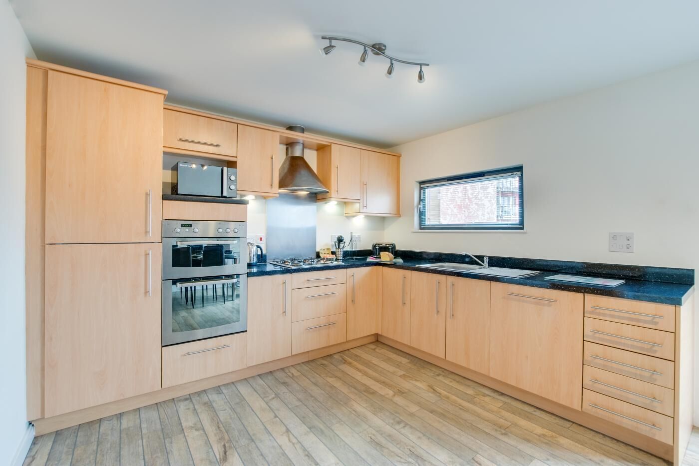 Microwave, oven, dishwasher, high chair
