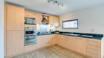 Microwave, oven, dishwasher, high chair