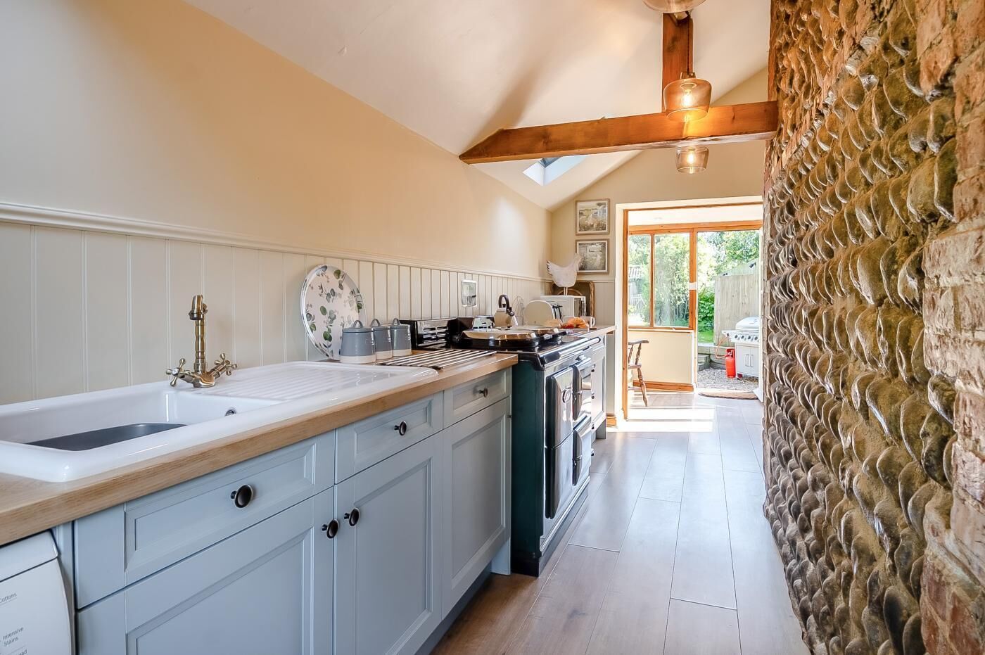 Microwave, oven, high chair, cookware/dishes/utensils