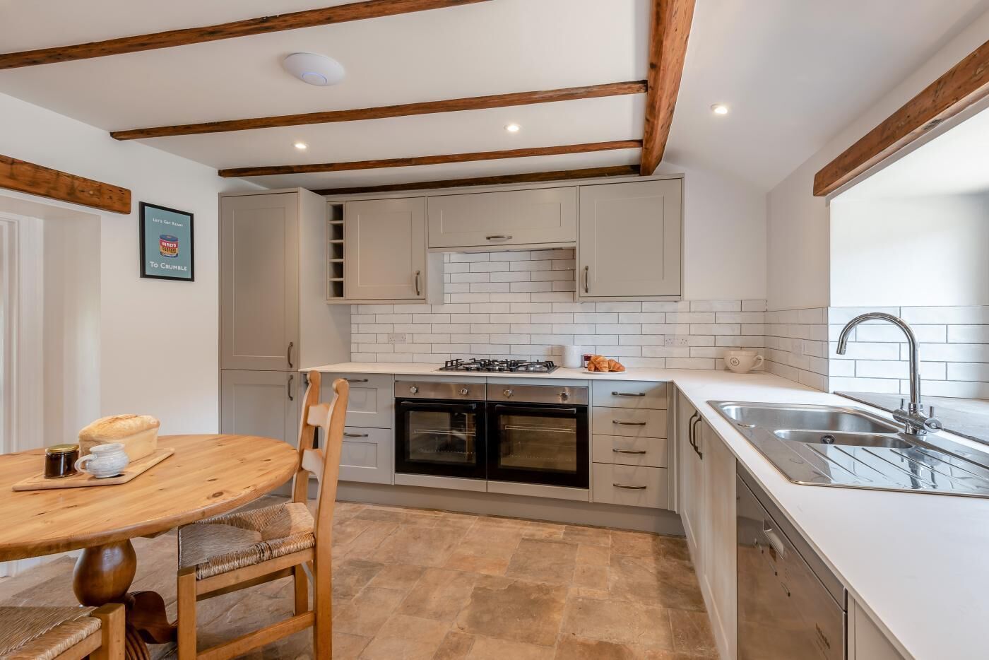 Microwave, oven, dishwasher, high chair