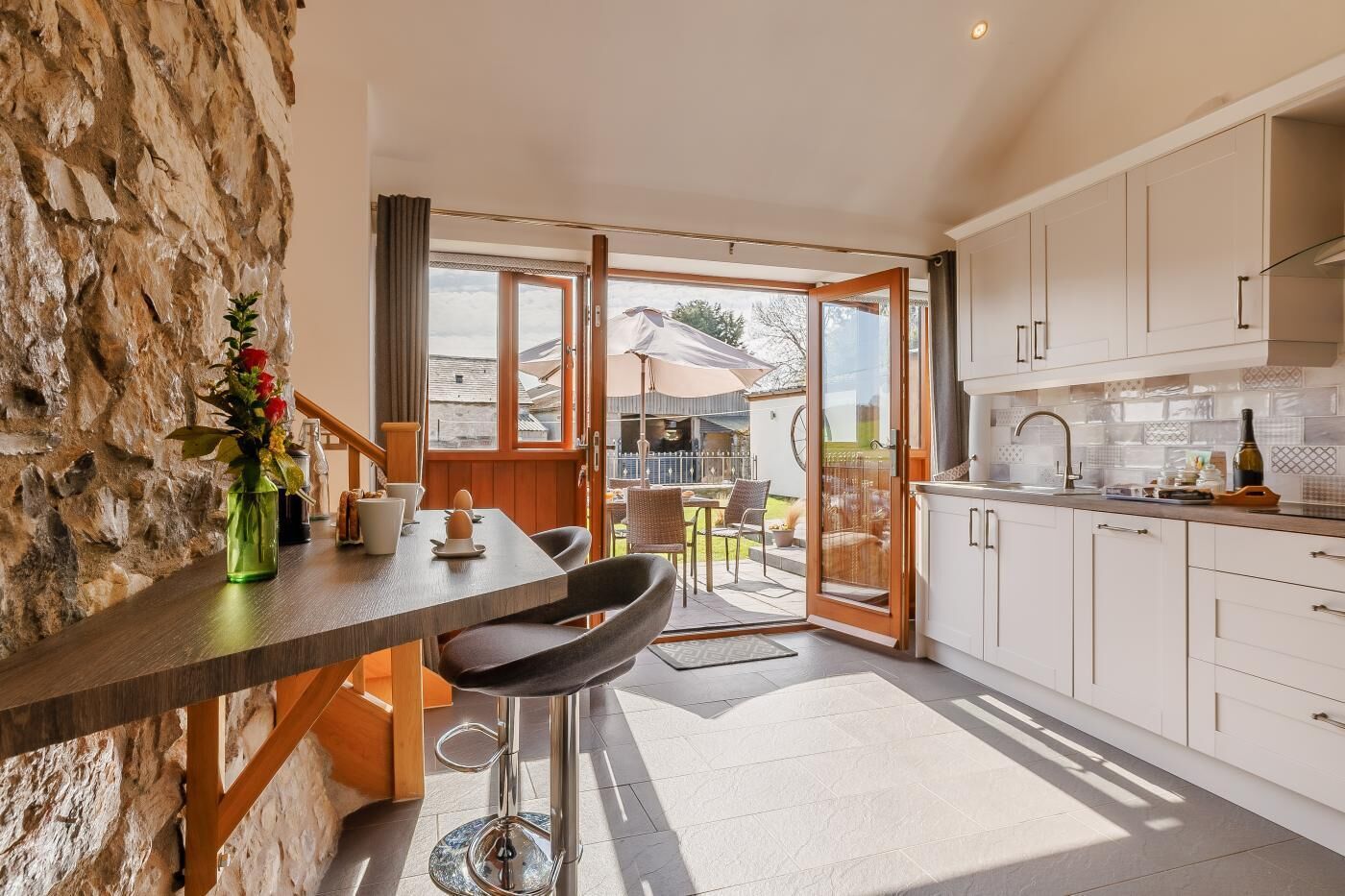 Microwave, oven, dishwasher, high chair