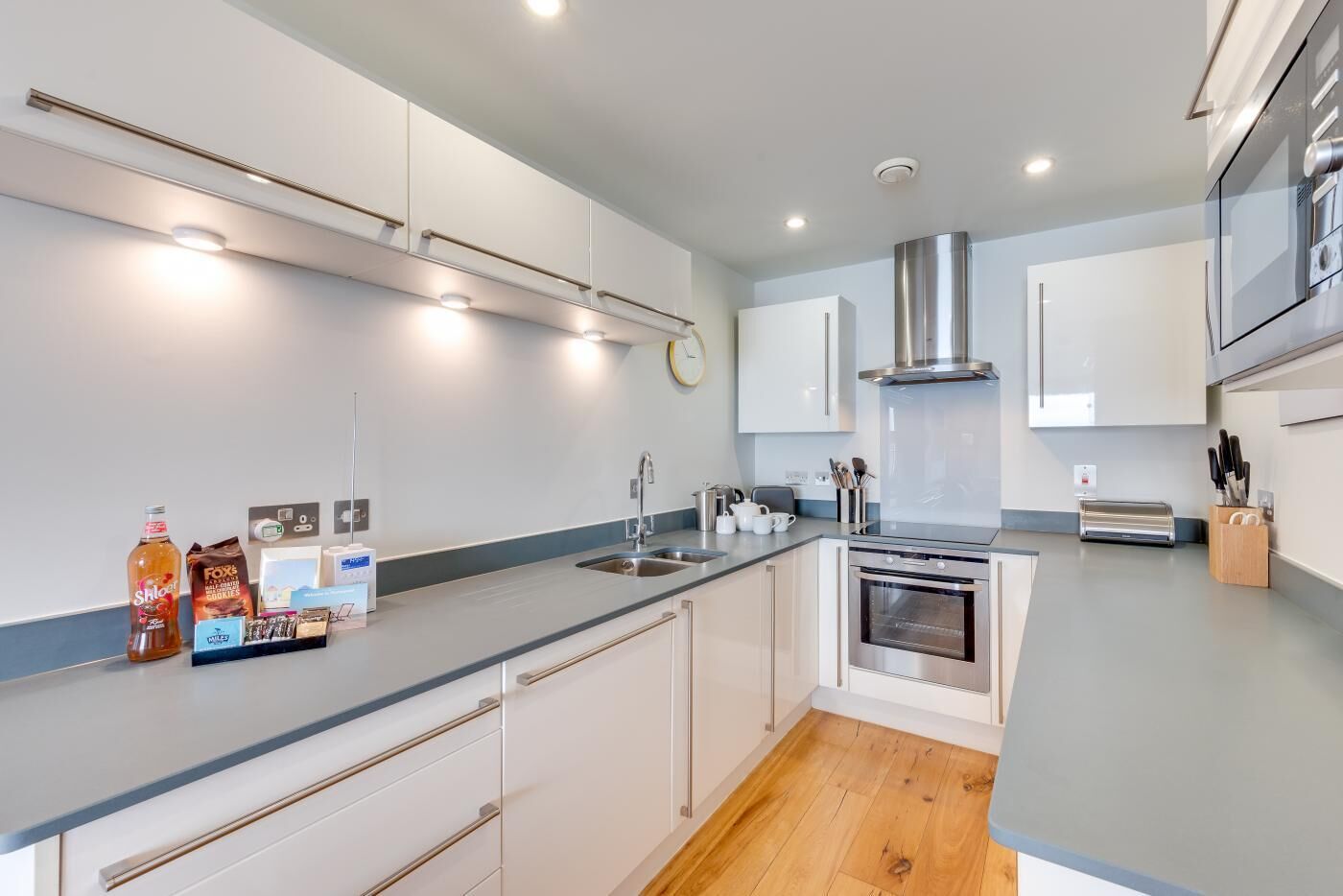 Microwave, oven, dishwasher, high chair