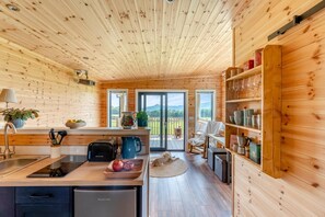 Microwave, oven, high chair, cookware/dishes/utensils