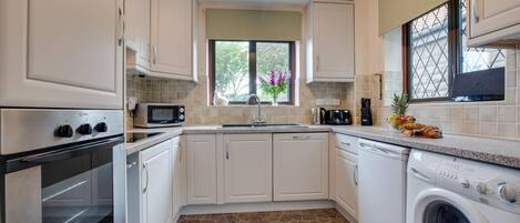 Microondas, horno, lavavajillas y periquera