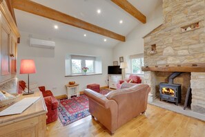 Televisión, chimenea