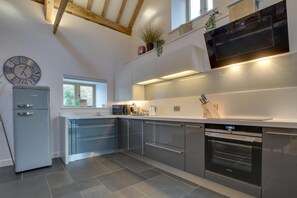 Microwave, oven, dishwasher, high chair