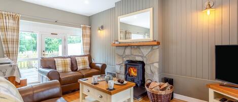 Télévision, cheminée