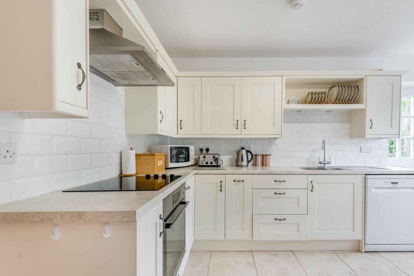 Dishwasher, high chair, cookware/dishes/utensils