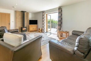 Televisión y chimenea 