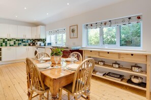 Microwave, oven, dishwasher, high chair