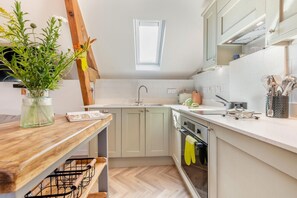 Microwave, oven, dishwasher, high chair