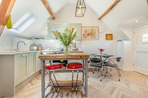 Microwave, oven, dishwasher, high chair