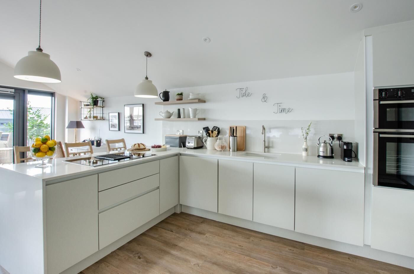 Microwave, oven, dishwasher, high chair