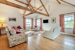 Televisión y chimenea 