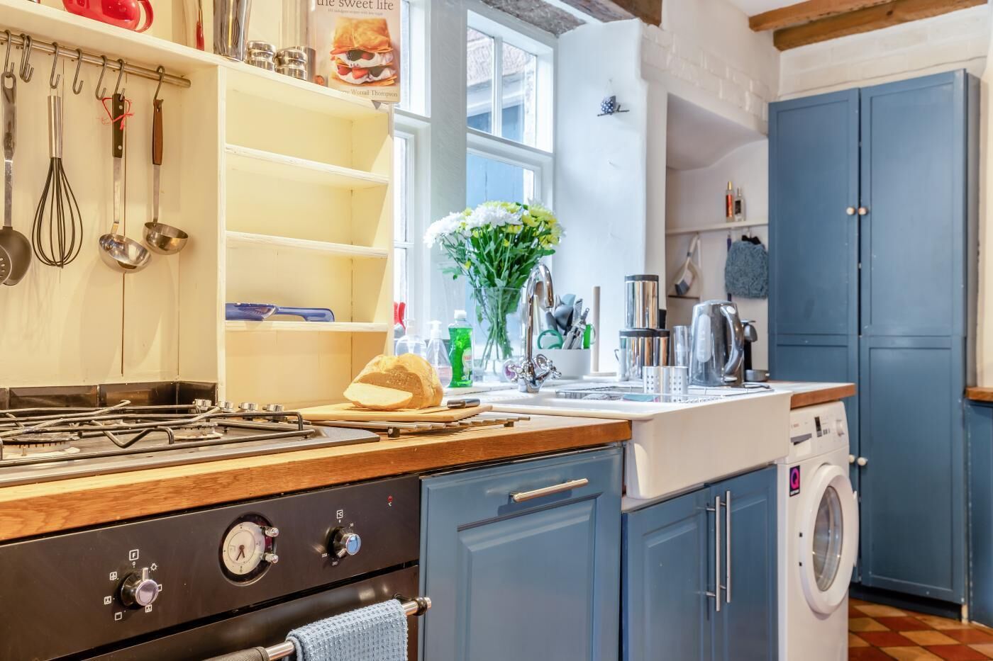 Dishwasher, highchair, cookware/dishes/utensils