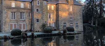 16th century chateau, Bay of Mont Saint Michel in a romantic setting