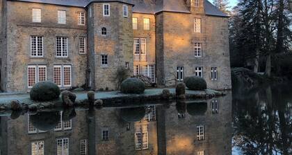 16th century chateau, Bay of Mont Saint Michel in a romantic setting