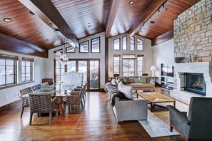 TV, fireplace, offices