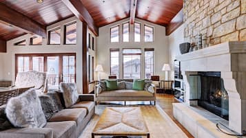 TV, fireplace, offices