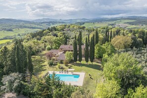 Aerial view - Farmhouse Monti Pool Casole D'Elsa (Casole d'elsa)