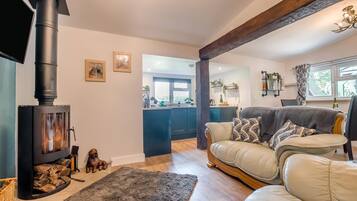 Télévision, cheminée