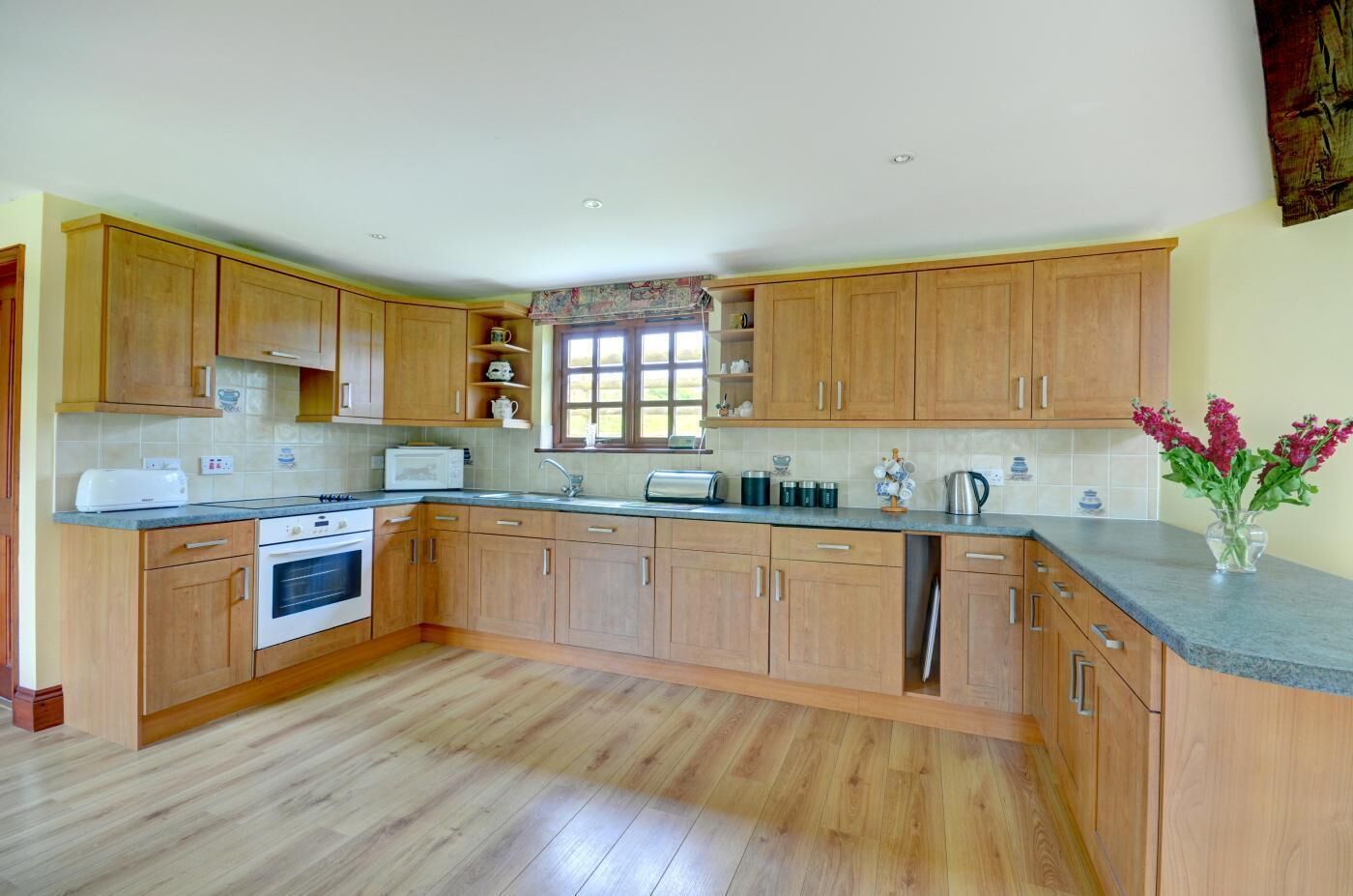 Microwave, oven, dishwasher, high chair