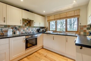 Microwave, oven, dishwasher, high chair