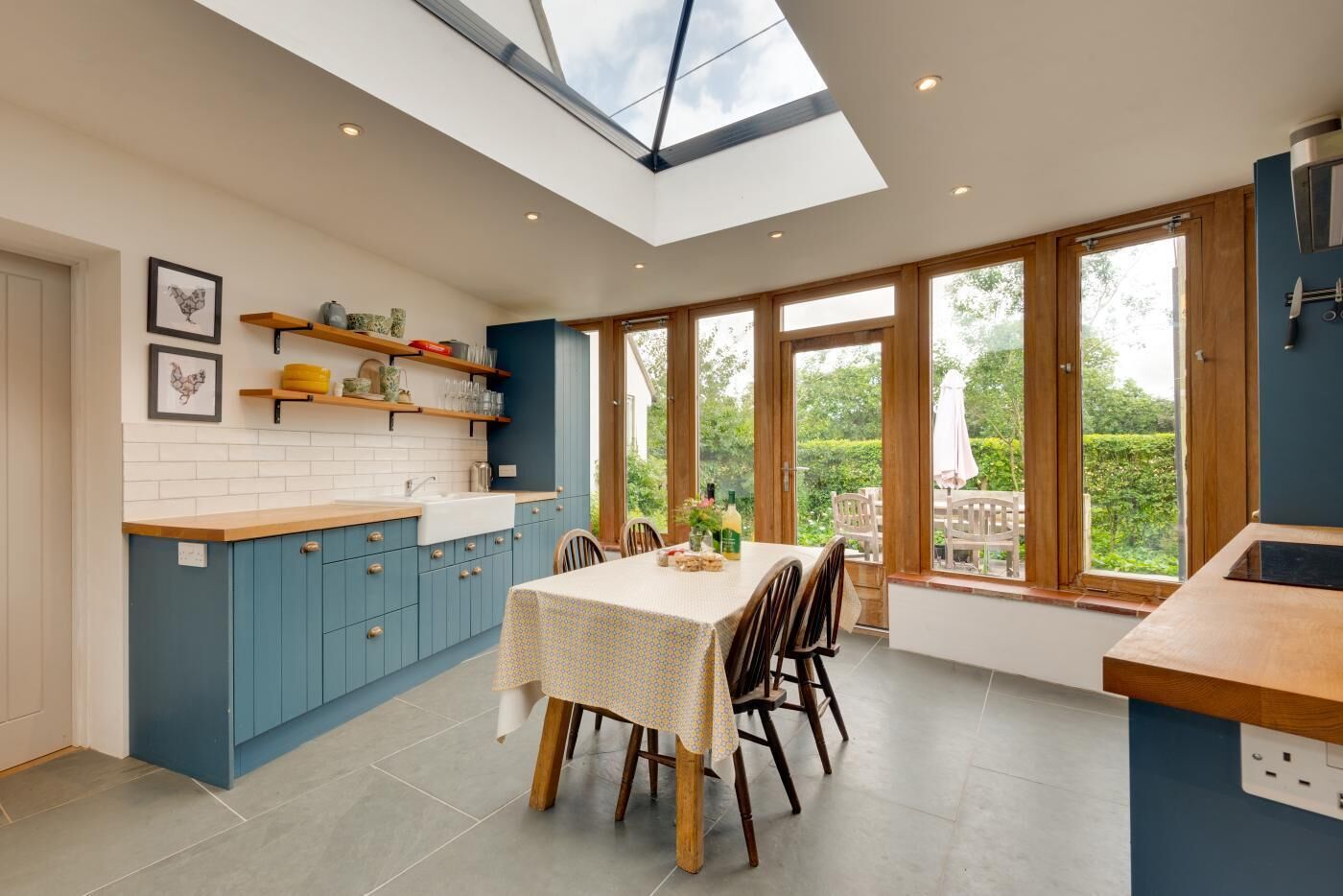 Microwave, oven, dishwasher, high chair