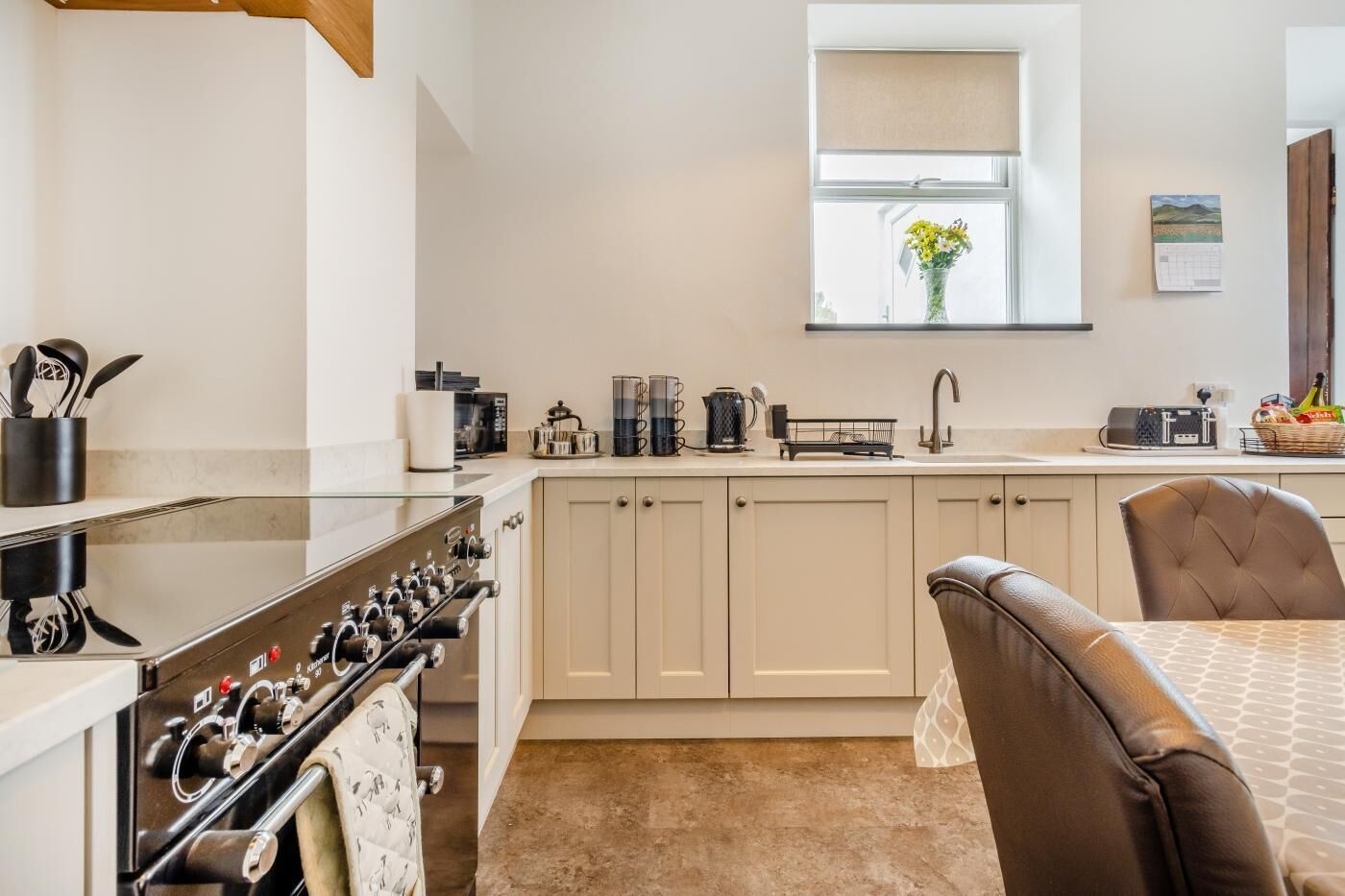 Microwave, oven, dishwasher, high chair