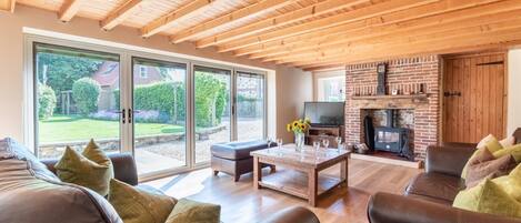 Télévision, cheminée