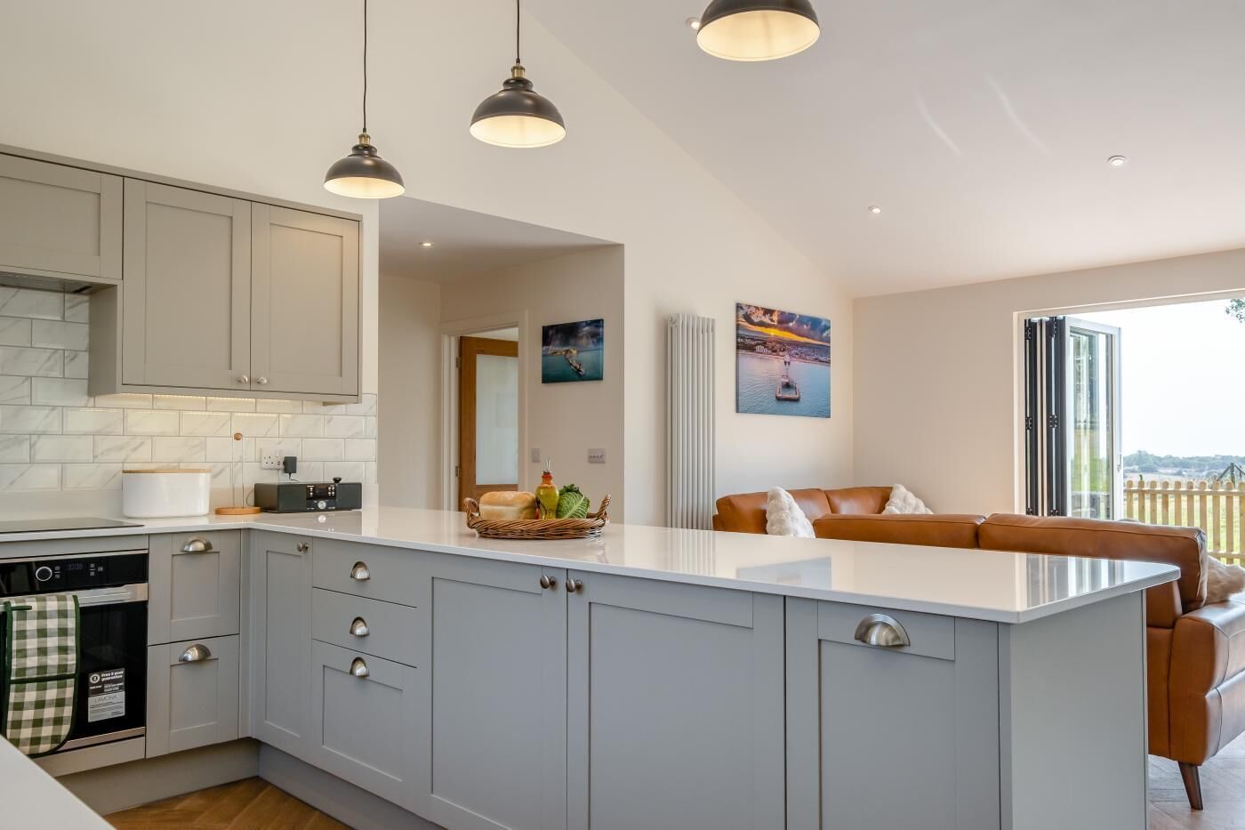 Microwave, oven, dishwasher, high chair