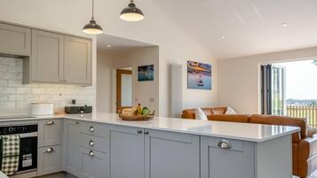 Microwave, oven, dishwasher, high chair