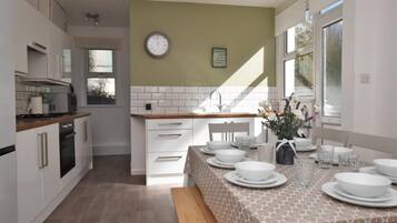 Microwave, oven, dishwasher, high chair