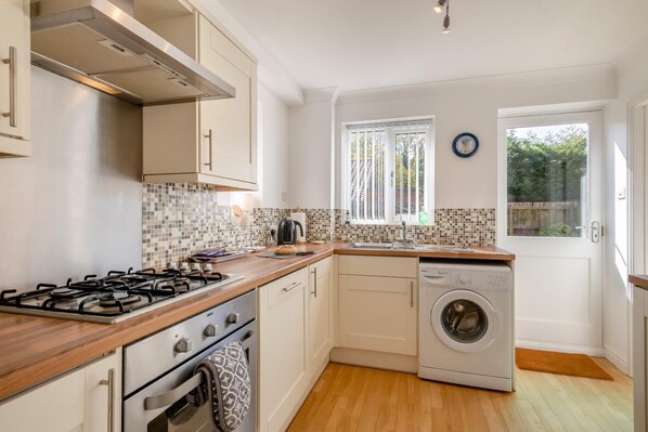 Microwave, oven, dishwasher, high chair