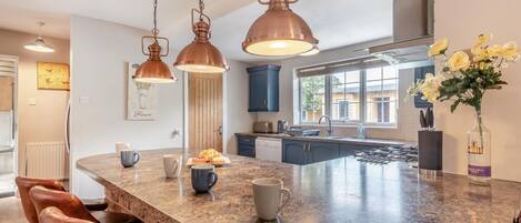 Oven, dishwasher, cookware/dishes/utensils