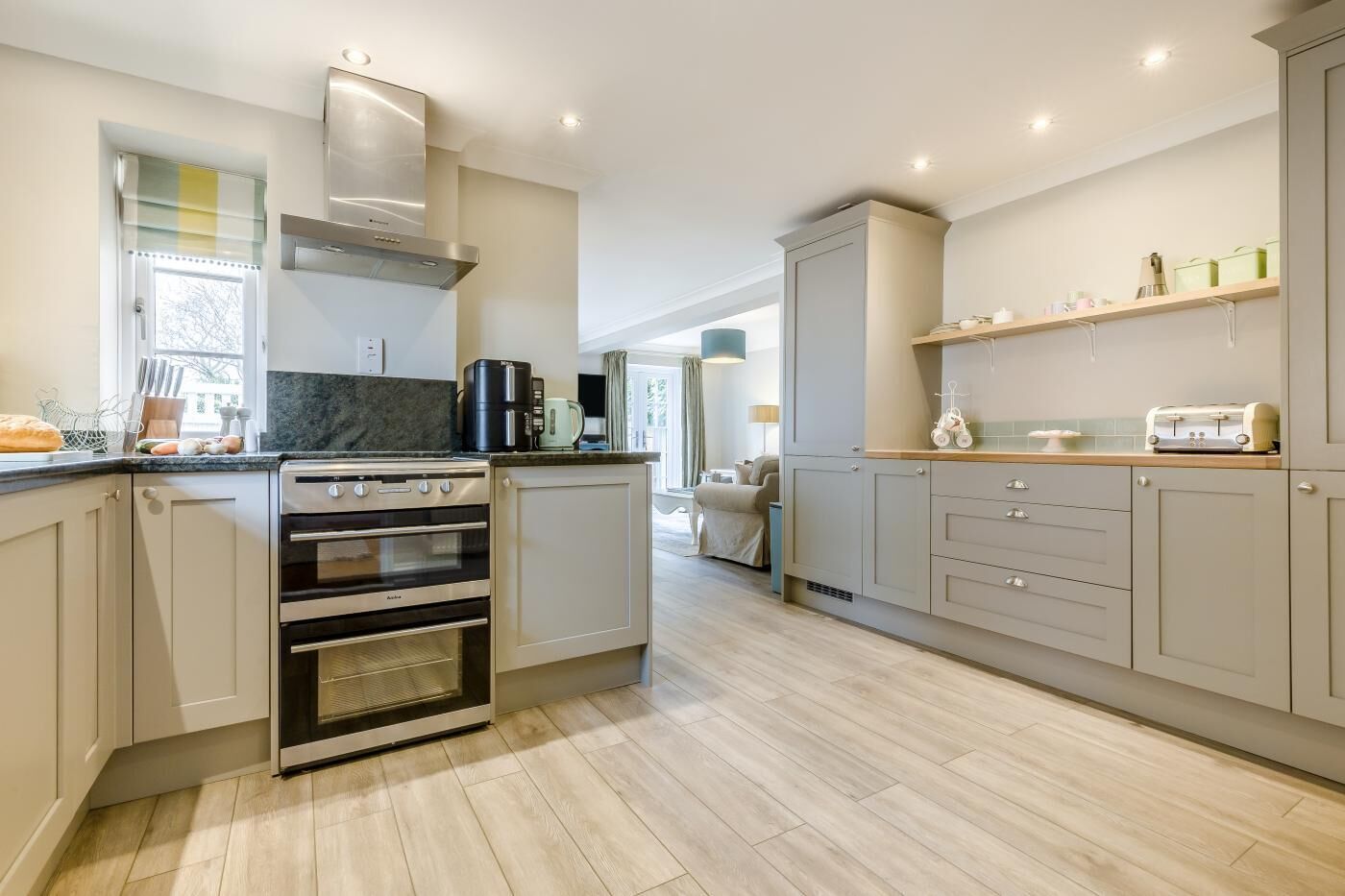 Microwave, oven, dishwasher, high chair