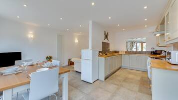Microwave, oven, dishwasher, high chair
