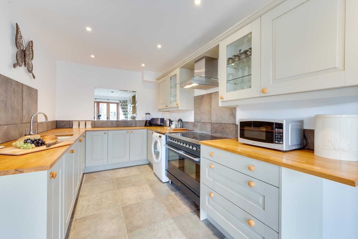 Microwave, oven, dishwasher, high chair