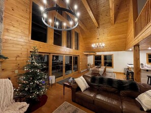 Smart TV, fireplace, video games, ping pong