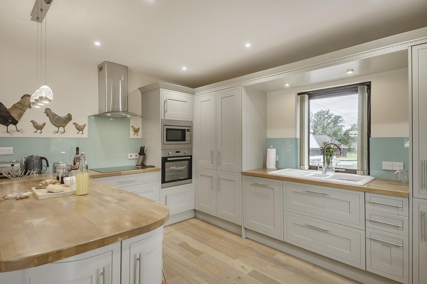 Microwave, oven, dishwasher, high chair