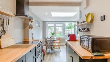 Microwave, oven, dishwasher, high chair