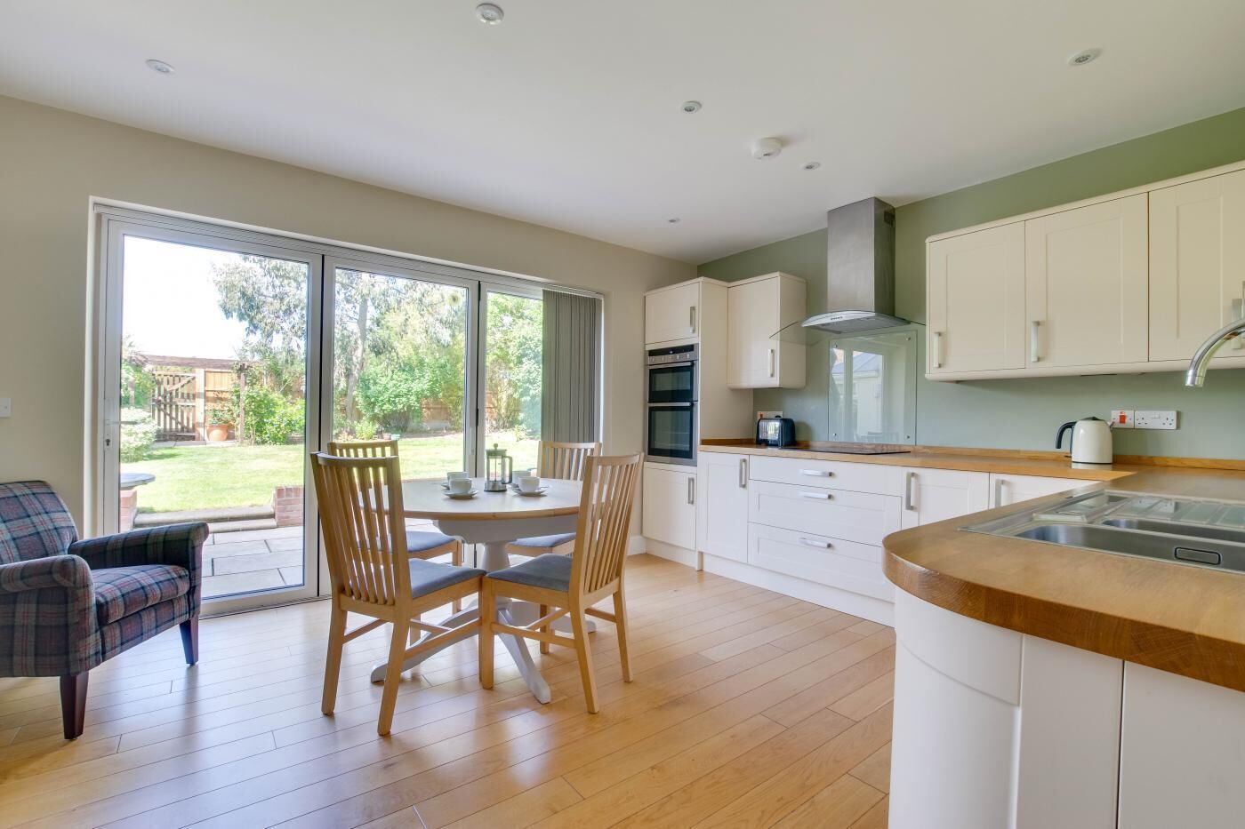 Microwave, oven, dishwasher, high chair