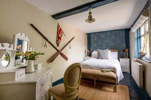 A bedroom with a bed, a desk, a chair, a dresser, and a window with curtains. - 5 Bed in Halesworth (oc-cfl) (Halesworth)