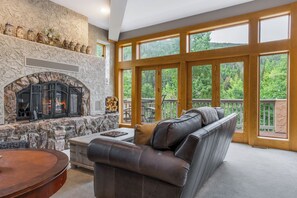 TV, fireplace, offices - Adventure Starts at the Door | Intrepid Retreat (Beaver Creek)