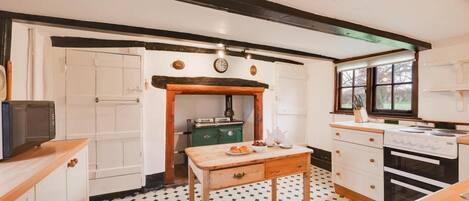 Microondas, horno, lavavajillas, utensilios de cocina