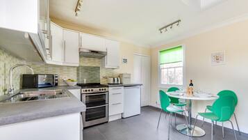 Microwave, oven, cookware/dishes/utensils