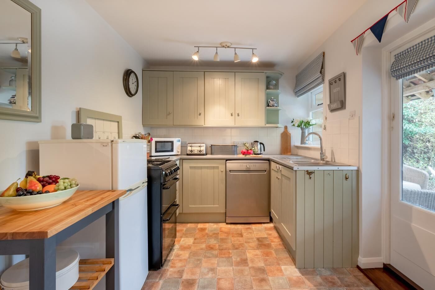 Microwave, oven, dishwasher, high chair